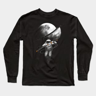 Astronaut Samurai Cutting the Moon Long Sleeve T-Shirt